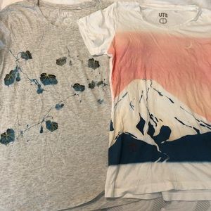 Lot of Two Uniqlo Japanese inspired T-shirts